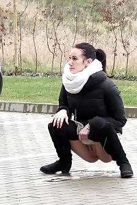 Eveline Neill Squats To Pee In A Car Park