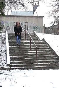 Glorious Bombshell Dafne Relieves Herself In The Snow