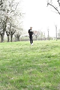 Public Pissing In The Woods For Magnificent Blonde